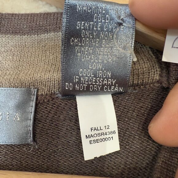 NWT Oscar De La Renta‎ 2012 Button Up Cardigan Sweater Brown Sz L - Picture 9 of 16